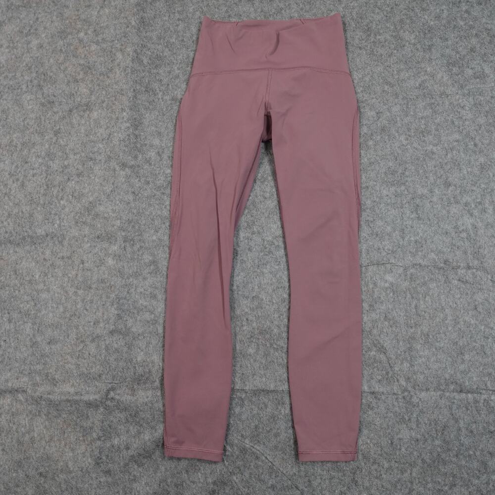 Lululemon Leggings Womens 4 Train Times 7/8 25" Figue Pink Mesh Run Yoga‎ Gym